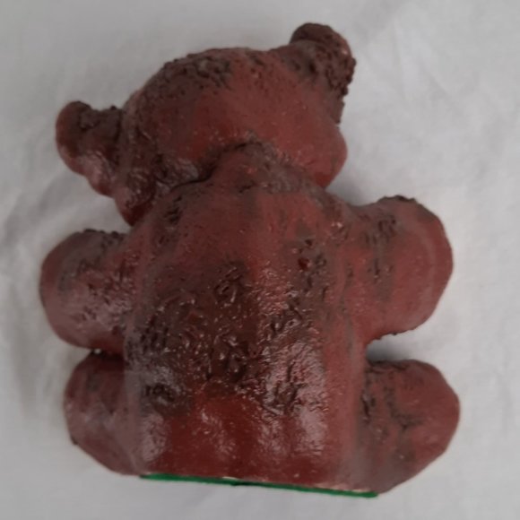 Vintage Textured Ceramic Art Teddy Bear Coin Bank /No Stopper/ About 8" tall - Picture 5 of 6